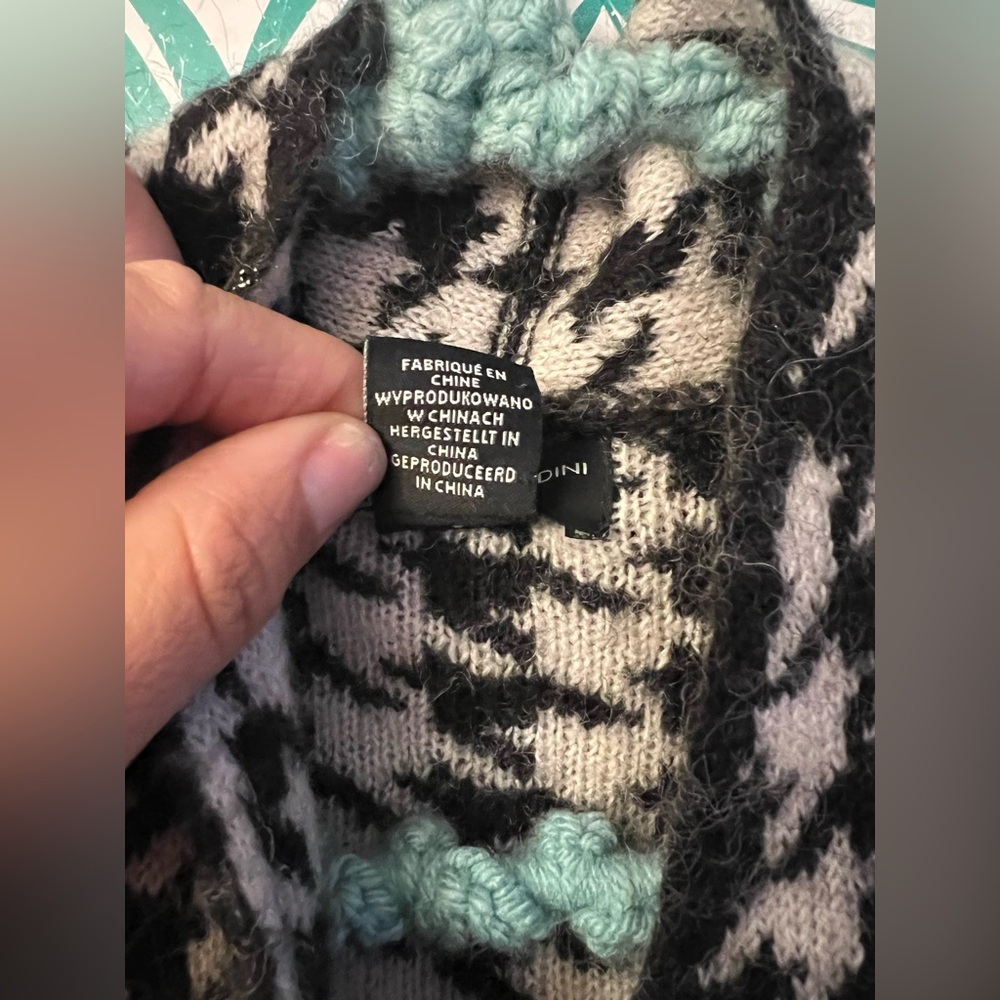 Adrienne Vittadini Houndstooth Pattern Cardigan S… - image 3